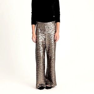 NWT Banana Republic High-Rise Wide-Leg Sequin Pants sz L
